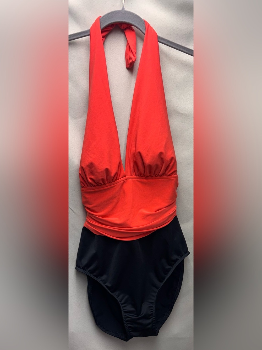 Magicsuit one piece V-neck Salmon and Black Size Large